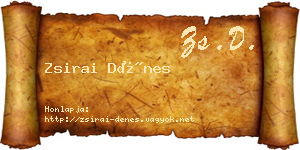 Zsirai Dénes névjegykártya