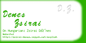 denes zsirai business card